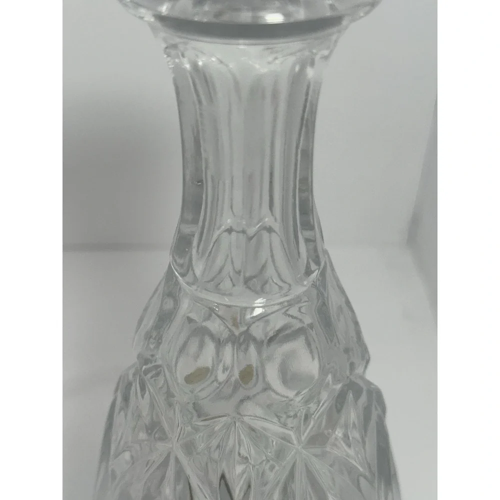 clear glass /crystal decanter with Solid Glass stopper Empty